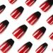 Shop BABALAL Halloween Press on Nails - Medium Coffin Black Red Goth - 24 Pcs Glossy Ballerina Acrylic Fake Nails for Women & Girls - Buy Online on GoSupps.com