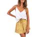 LAEMILIA Womens Floral Print Elastic Waist Flared Mini Skater Skirt - Yellow - Buy Online on GoSupps.com