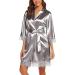 BESDEL Women's Satin Silk Bathrobe XXL Dark Gray - Short Kimono Robe for Bridesmaids - Buy Online on GoSupps.com