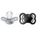 BIBSS Supreme Schnuller 2-pack BPA-free symmetrical nipple.Silicone made in Denmark.0-6 months (2-pack) cloud / black 0-6 months (2 Pack) Cloud / Black