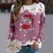 Women's Christmas Snowman & Penguin Print Sweatshirt - Pink M - Buy Online on GoSupps.com