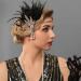 Handcess 1920s Flapper Feather Headband Black Feather Crystal Headband Women's Vintage Pearl Flapper Headpiece 20's Theme Cocktail Hair Accessories for Costume Prom Carnival Party - Buy Online on GoSupps.com