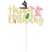 1Pc Moa Inspired Cake Topper Black Glitter Palm Leaf Flower Happy Birthday Cake Pick Decoration for Tropical Hawaiian Luau Theme Baby Shower Kids Birthday Party Cake Decorations Supplies Gold E Type-gold - Buy Online on GoSupps.com