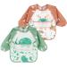 Discoball Baby Bibs Long Sleeves Feeding Bibs Apron 2 Pcs Waterproof Unisex Weaning Bib for Infant Toddler 6 Months to 3 Years Old Green