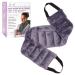 Neck Heating Pad Microwavable with Handles for Pain Relief, Microwave Heating Pad for Neck & Shoulders, Neck Pain, Joints & Muscle Aches, a Warmer Heated Neck Wrap, Reusable Moist Heat Rice Bag Gray Denim Gray