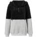 Bigfanshu Womens Long Sleeve Tops Hooded Sweatshirt Winter Warm Zipper Pocket Pullover Blouse Shirts Black - Buy Online on GoSupps.com