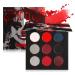 Black Red Eyeshadow Palette Goth Clown Halloween Makeup White Silver Glitter Metallic Red Black Eyeshadow Palette Highly Pigmented Joker Vampire Christmas True Red Smoky Eye Makeup Vegan Cruelty free White Black Red