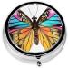 Colorful Butterfly Round Pill Box | 3 Compartment Travel Medicine Organizer & Portable Vitamin Holder - Buy Online on GoSupps.com