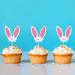 30 PCS Easter Cupcake topper Bunny Cupcake Toppers Easter Egg Cupcake Topper Rabbit Easter Party Cake Topper Decorations (Brown) (Bunny Ear flower) - Buy Online on GoSupps.com