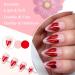 24-Piece Valentine's Day Almond Artificial Nails - Medium Red French Press-On Acrylics | 12 Sizes Oval Love Heart Nails for Women & Girls - Buy Online on GoSupps.com