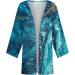 Shop Retro Print Women's Cardigan Sweater - Lightweight 3/4 Sleeve Casual Duster Jacket in Royal Blue - Buy Online on GoSupps.com