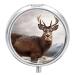 Round Pill Box Wild Animals Deer Print 3 Compartment Medicine Pill Case Print Pill Organizer Decorative Metal Portable Pill Box Pocket Pill Box Style-9