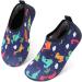 JIASUQI Kids Water Shoes Quick Dry Aqua Socks Navy Dinosaur | Size 8.5/9 UK Child - Buy Online on GoSupps.com