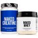 NAKED Whey Protein Powder 1LB (15 Servings) Pure Micronized Creatine Monohydrate 500g (100 Servings) Grass-Fed Bulk Non-GMO Gluten Free Soy Free