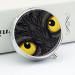 Round Yellow Eyes Pill Box | 3 Compartment Decorative Metal Pill Organizer | Portable Pocket Medicine Case - Buy Online on GoSupps.com