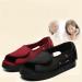 Top Adjustable Diabetic Slipper Shoes - Open Toe Sandals for Elderly with Swollen Feet - Claret - 21.5cm - Buy Online on GoSupps.com