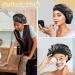 Hafree Silk Satin Bonnet Sleep Cap with Scrunchies - Double Layer Lined Bonnet for Curly Hair | Black - Buy Online on GoSupps.com