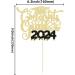 1Pc Congrats Grad 2024 Cake Topper Glitter Diploma Graduation Cap Cake Pick Congrats Class of 2024 Cake Decorations for 2024 Graduation Theme High School Boys Girls Graduate Party Supplies Gold - Buy Online on GoSupps.com