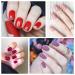 DANNEASY 16 Sheets Glitter & Solid Color Nail Polish Strips - Self Adhesive Gel Wraps for Women - Nail Art Stickers with File & Cuticle Stick - Buy Online on GoSupps.com