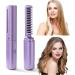 Rechargeable Mini Hair Straightener Portable Cordless Hair Straightener Comb 2 in 1 Anti-Scald Hair Straightener Brush and Curler Travel Negative Ion Styling Comb Anti-Scald Brush Travel Comb