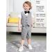 Mint Green Baby Boys Gentleman Suit Set - Shirt, Bowtie, Waistcoat, Shorts | Size 3-4 Years Grey - Buy Online on GoSupps.com