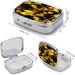 Decorative Yellow Leaves & Fruits Pill Box - Portable 2 Compartment Medicine Organizer for Pocket & Purse - Buy Online on GoSupps.com