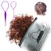 1000Pcs Brown Elastic Rubber Bands for Girls hair Ties Premium Hair Styling Tool Set (2pcs Hair Tail Tools)