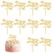 10Pcs Happy Mothers Day Cake Topper Mothers Day Decorations Acrylic Happy Mothers Day Topper Cupcake Cake Topper Gold Glitter Cake Sticks Cake Decorations for Mother's Day Party Suppliers