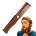 Bart comb wooden beard comb for men - foldable bare cleaning ridge |Beard brush made of natural wood beard comb antistatic mustache pocket ridge brushes foldable beard care tools for wood color