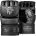 WAMM Sports MMA Gloves - for Men & Women - MAXForce EVE Anti-Injury Shock Absorb Boxing Gloves - POWERFlex Kickboxing Gloves - Half Finger, Open Palm for Muay Thai, Sparring, Punching Bag Small/Medium