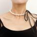 Vsilay Punk Black Velvet Ribbon Choker Necklace with Simulated Pearl Charm - Gothic Jewelry Gift for Festivals - Buy Online on GoSupps.com