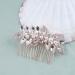 Allereya Crystal Pearl Wedding Hair Comb Barrette CZ Rhinestone Flower Hair Barrette Comb Gold Pearl Bling Bridal Headpieces Decorative Head Clip Headwear Bridal Hair Accessories for Women and Girls - Buy Online on GoSupps.com