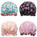 Wrapables  Stylish Double Layer Waterproof Shower Caps (Set of 4)  Dots  Cherries & Kitties Dots  Cherries & Kitties (Set of 4)