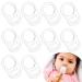 Baby silicone ring pacifier holder transparent pacifier adapter pacifier chain silicone ring ring dummy pacifier holder clip 10 pieces silicone ring for infant clips adapter holder