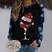 Women's Christmas Snowman Penguin Print Sweatshirt - Blue, Comfy & Cute Xmas Pullover - Buy Online on GoSupps.com
