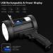MIXILIN Rechargeable Spotlight 150000 Lumens Handheld Hunting Flashlight with Cob Light, Solar Panels | Lightweight, Super Bright for Hunting, Boating, Camping - Black - Buy Online on GoSupps.com