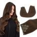 Doores real hair extensions Seamless chocolate brown 45cm 18 inch 7 pieces 110g remy human clips in hair extension PU clip in extensions natural real hair extensions thick hair seamless 45cm-11110g #4 chocolate brown seamless