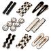 16 PCS Magicsky Simple No Bend Hair Clips  Black White Checker Hair Barrettes  No Crease Wave Geometric Duckbill bobby pins  Korean Styling Minimalist Hairpin Aesthetic Hair Accessories  Gifts for Women Girls