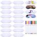 20 Pieces White Eye Masks Soft Sleep Masks Sublimation Coverings Sleep Shade Blindfold Eye Covering Color Your Own Eye Covering with 8 Pieces Fabric Marker Pens for Travel Game Sleepover Party Supply 28