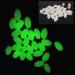 Orootl Glow Beads Fishing Saltwater - 100 Hard Plastic Light Beads | Green & White Oval EI Pearls Bait Fishing Tools - Buy Online on GoSupps.com