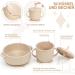 MOJINL Silicone Baby Tableware Set - 7 Piece Non-Slip BPA Free Set with Suction Cups Learning Cutlery Bowl Bib & Plate - Ideal for Toddlers - Beige - Buy Online on GoSupps.com