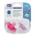 Chicco MINI SOFT Pink 100% Silicone Pacifiers for 2-6 Months - Set of 2 | Multicolored | International Shipping Available - Buy Online on GoSupps.com