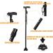 BigAlex Folding Walking Cane with LED Light & Quad Base - Adjustable Stick for Man/Woman 5.5-6.3ft - Black - Buy Online on GoSupps.com
