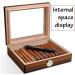 Cigar Boxs Humidors Delicate Cehumidor Men Cigar Box Glass Top Dual Zstorage Cigar Case Simple Cigar Desktop Box with Hygrometer Humidifier Portable 1 Pack Small - Buy Online on GoSupps.com