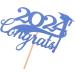 Alipis 15pcs 2024 Graduation Cupcake Toppers Glitter Graduation Cap Cake Toppers Congrats Grad Centerpiece Sticks 2024 Graduation Theme Party Cake Decorations Blue - Buy Online on GoSupps.com