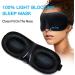 Ultra Soft Sleep Mask | 3D Contoured Eye Mask for 100% Blackout - Adjustable Straps | Ideal for Travel & Naps - Black - Buy Online on GoSupps.com