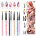 6pcs Nail Art Brush & Dotting Pen Set - Double-Ended Spiral Crystal Tools for UV Nail Art | International Shipping - Buy Online on GoSupps.com