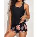 Yonique Women's 3-Piece Athletic Tankini Swimsuit Set - X-Large Pink Floral & Black - Buy Online on GoSupps.com