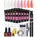 Poly Nail Gel Kit, Phoenixy 9 Colors Poly Extension Gel Kit Nail Builder Gel Top Base Coat Manicure Starter Kit Gift for Women