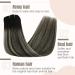 Fshine 120g Clip-In Ombre Hair Extensions - Black to Silver 35cm Silky Straight 7 Pieces Real Hair Ideal for Christmas Styling - Buy Online on GoSupps.com